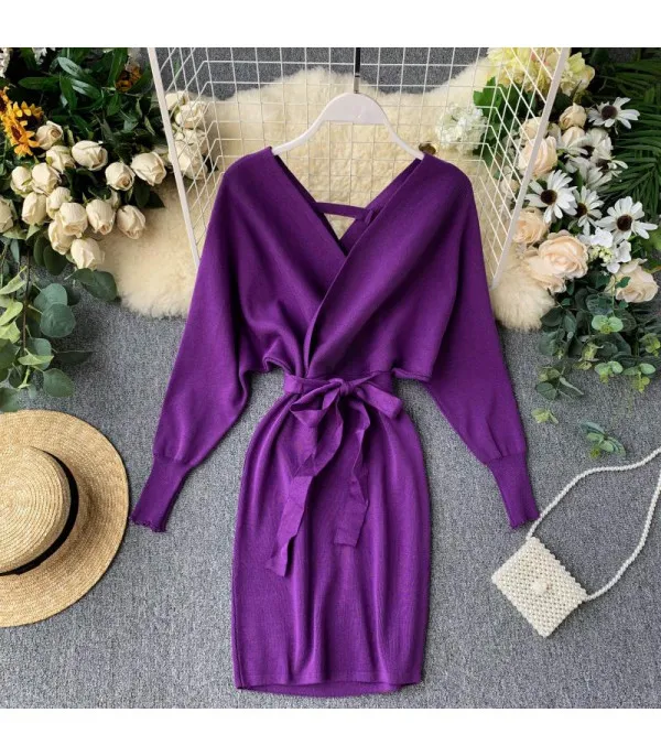 Abito in maglia V simple