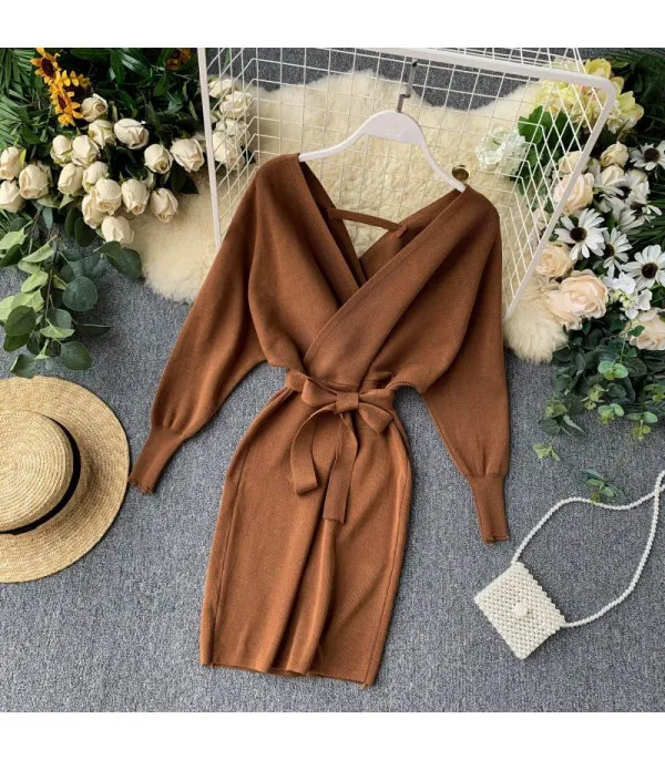 Abito in maglia V simple