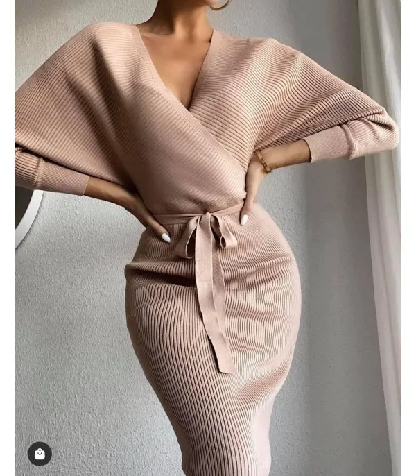 Abito in maglia V simple