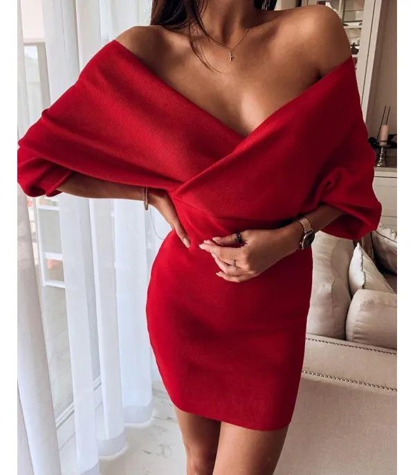Abito in maglia V simple