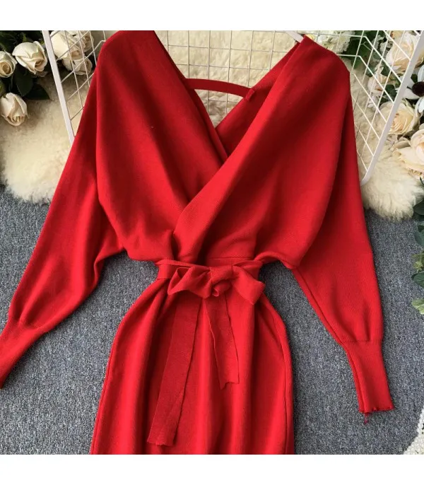 Abito in maglia V simple