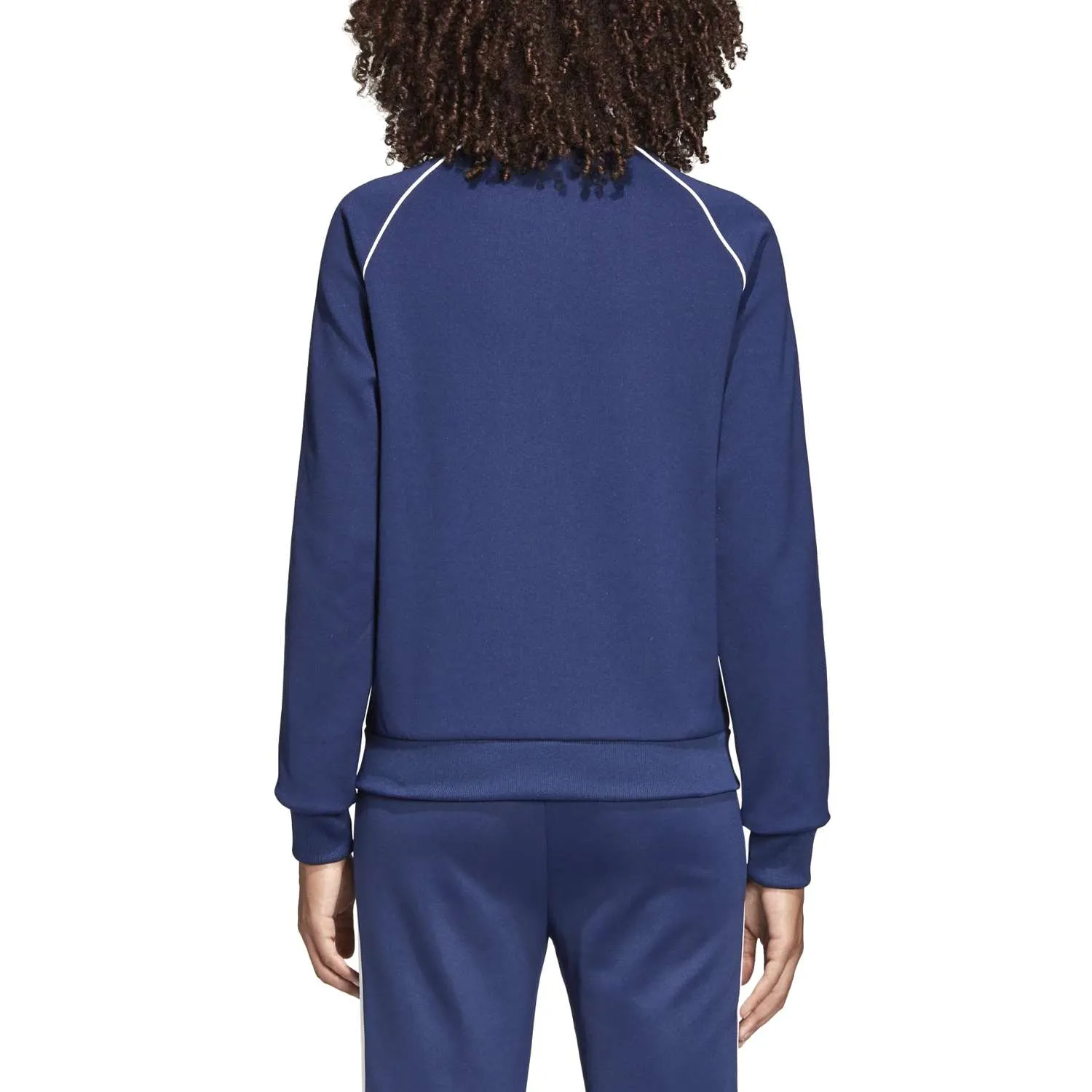 Adidas felpa 3 strisce s/capp. full zip donna blu