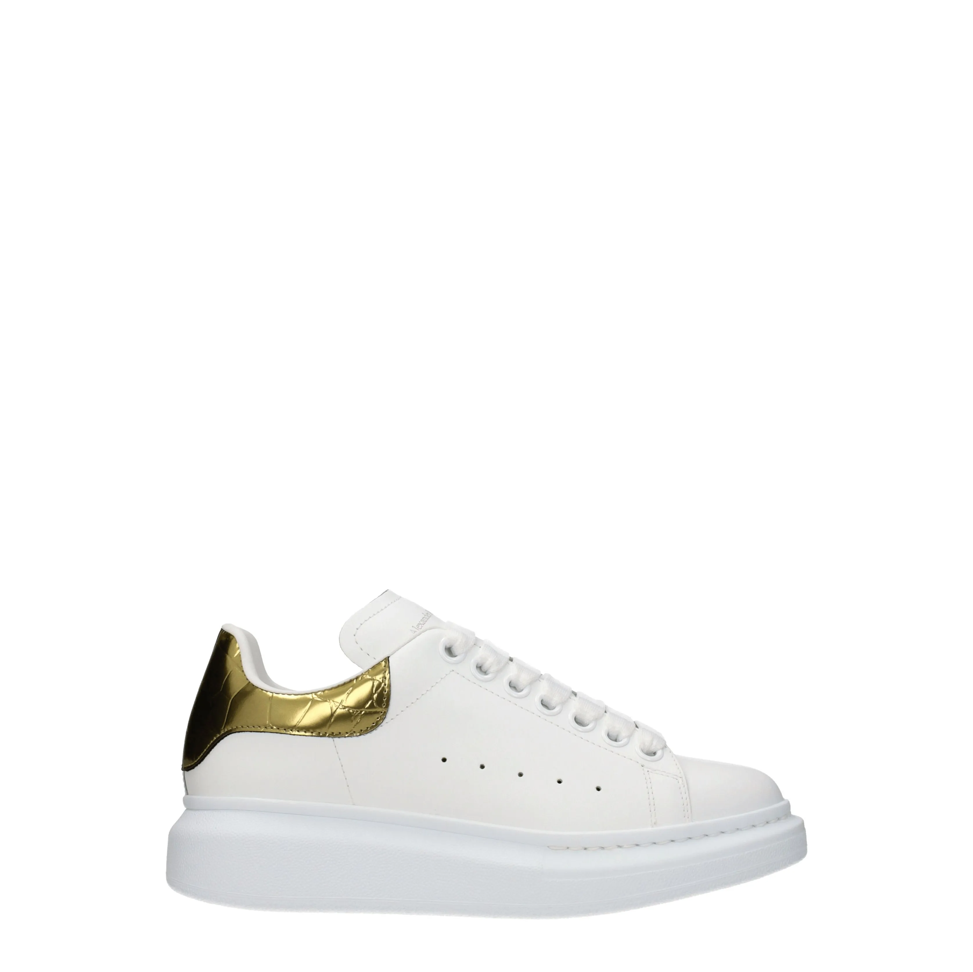 Alexander McQueen Sneakers Oversized Donna Pelle Bianco/Oro