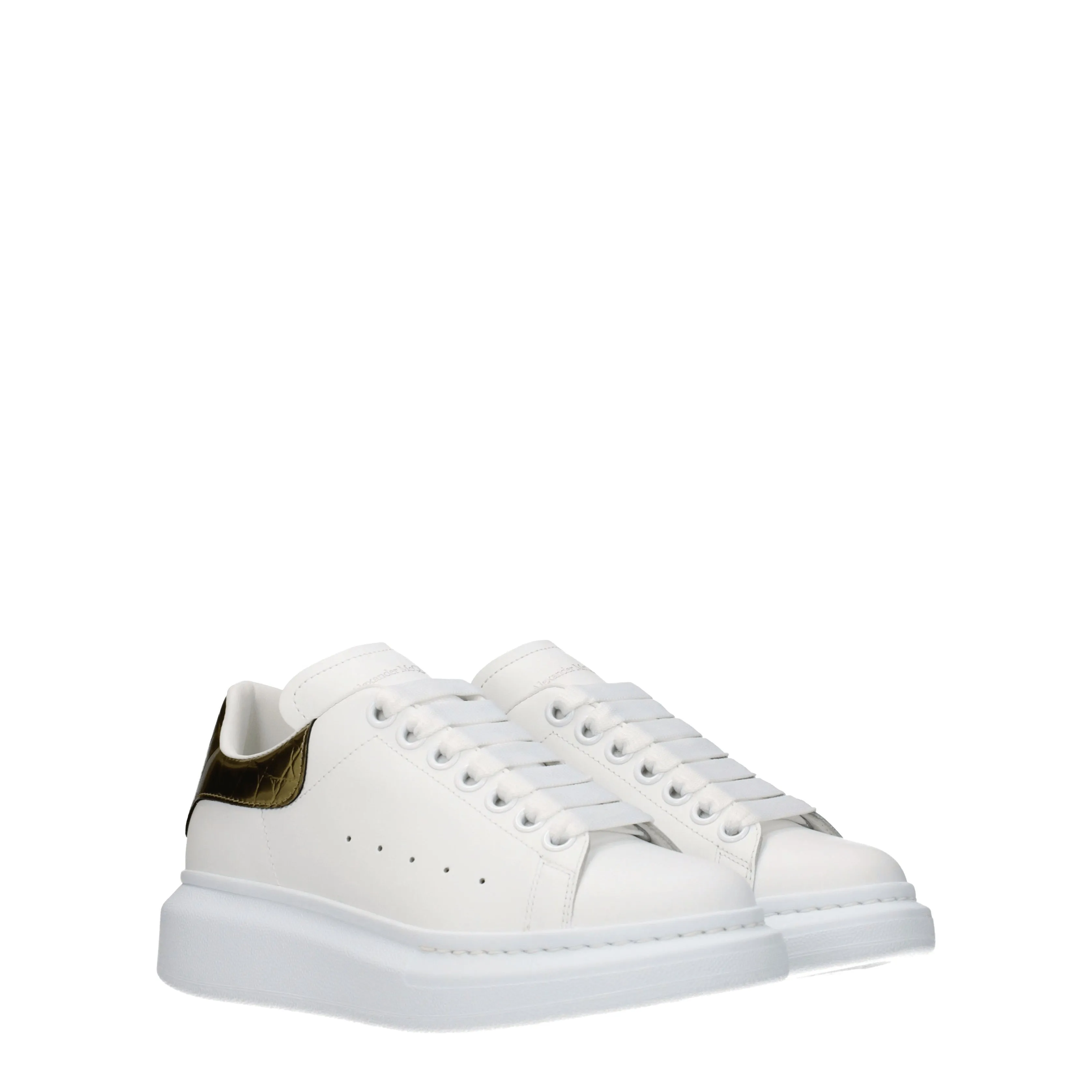 Alexander McQueen Sneakers Oversized Donna Pelle Bianco/Oro