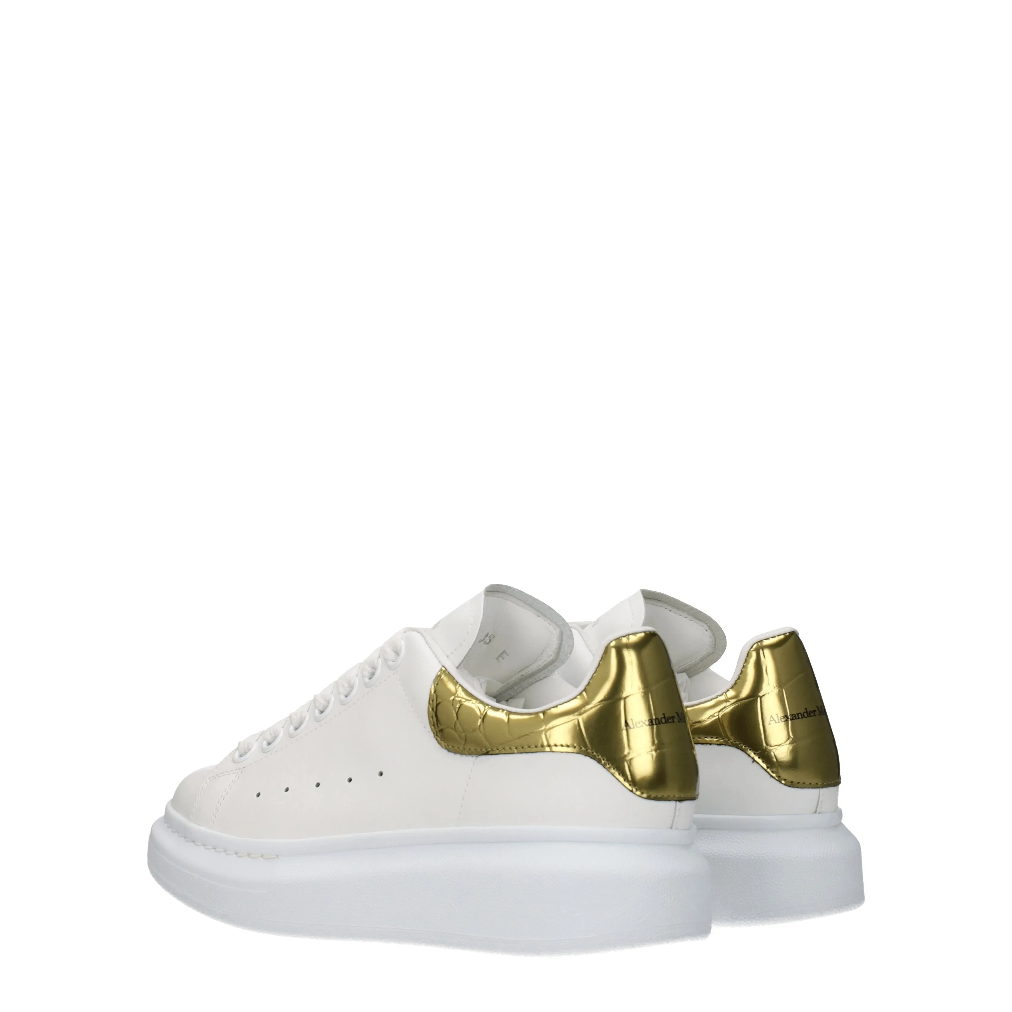 Alexander McQueen Sneakers Oversized Donna Pelle Bianco/Oro
