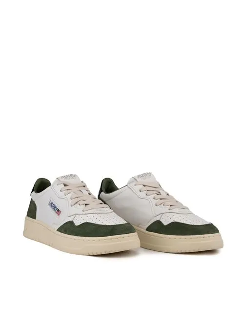 AUTRY     Sneakers Autry Medalist Low in pelle di capra e suede Bianco/Verde