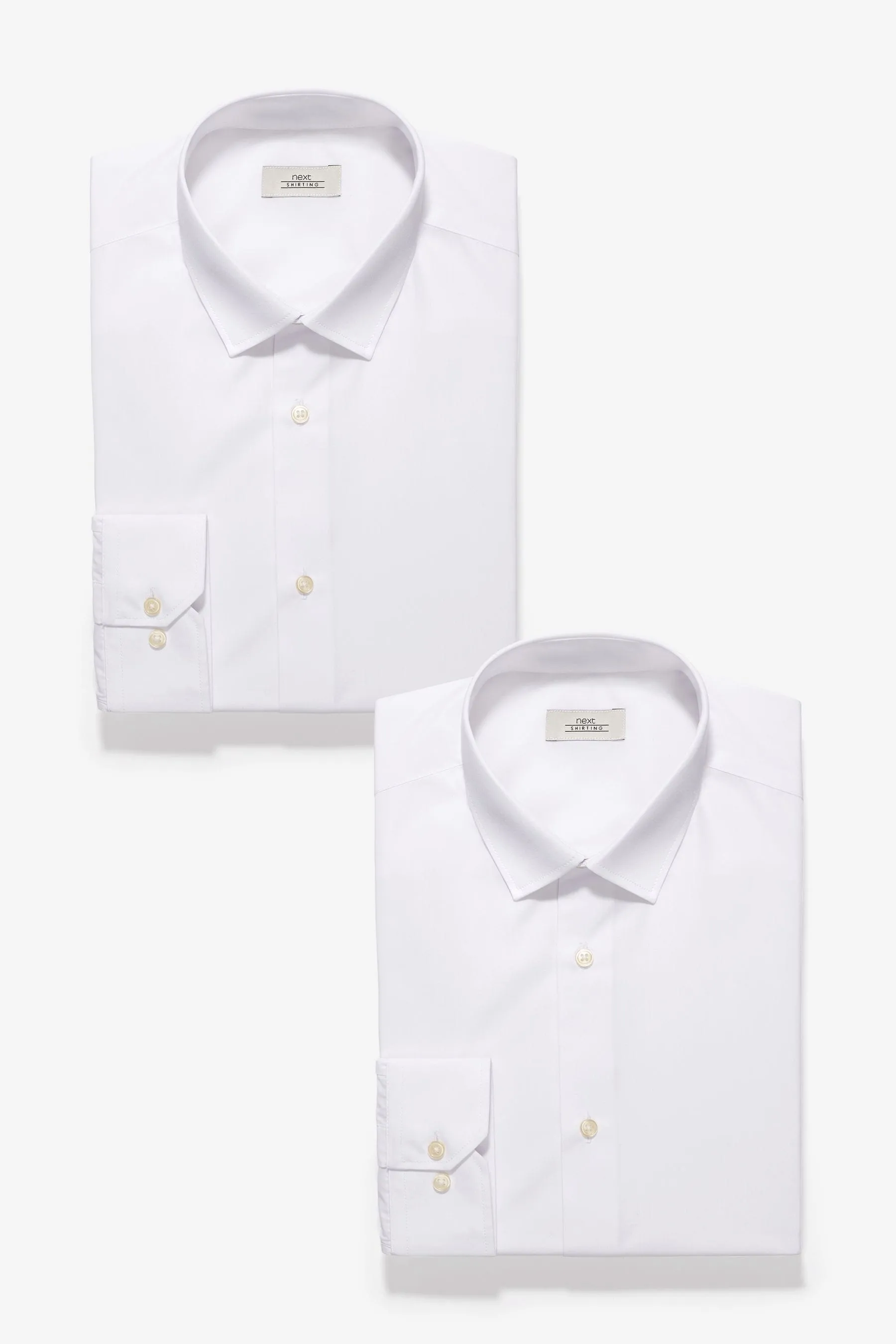 Bianco  - Camicie easy care a polsino singolo 2 Confezione