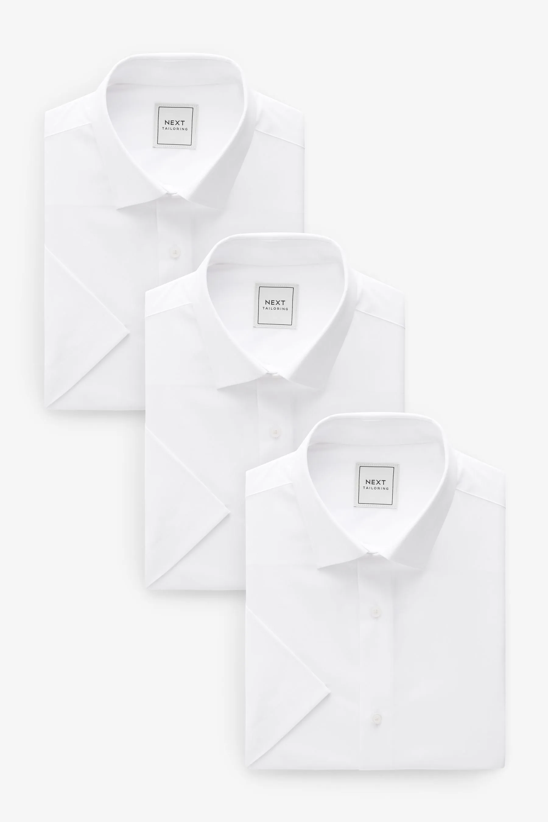 Bianco  - Camicie easy care Manica corta 3 Confezione