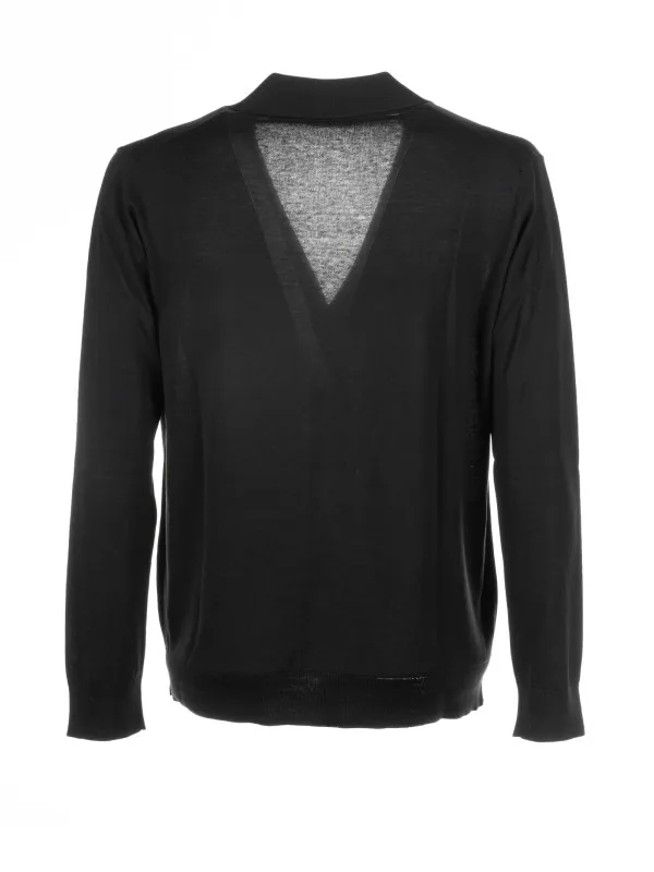Black cardigan with pockets and buttons