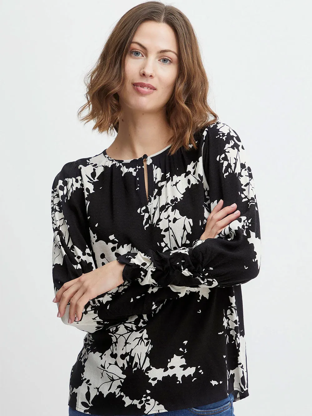 Blusa Donna a maniche lunghe con fantasia