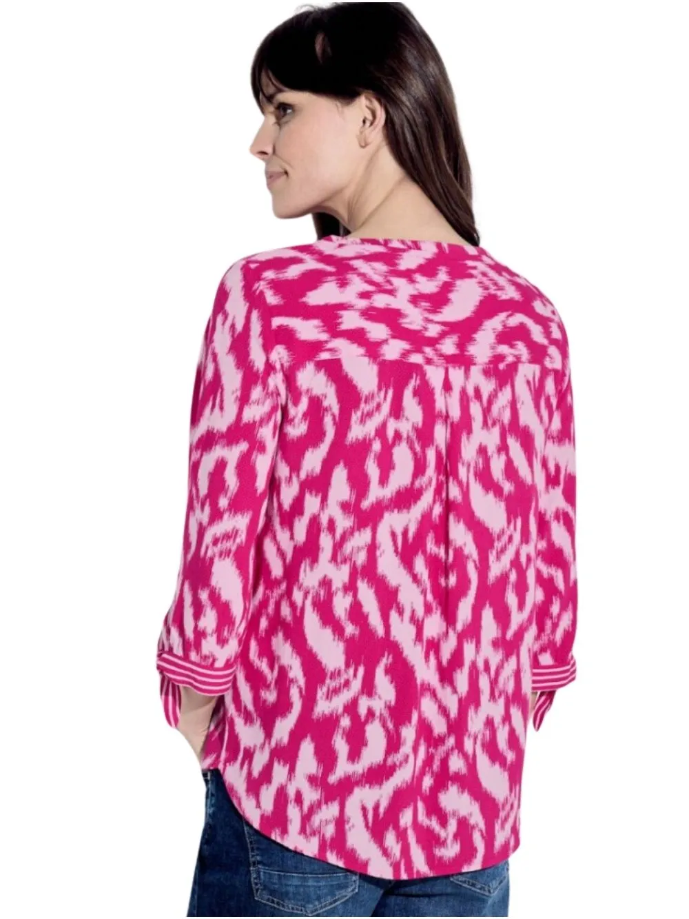 Blusa Donna con mix di stampe fucsia