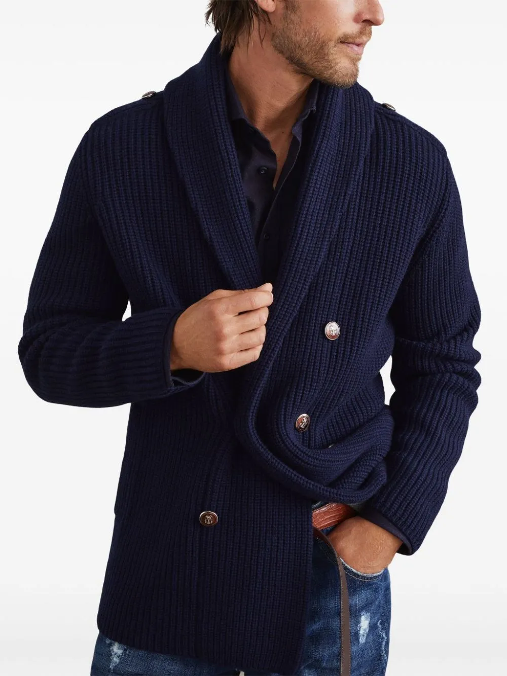 Brunello Cucinelli-Cardigan doppiopetto