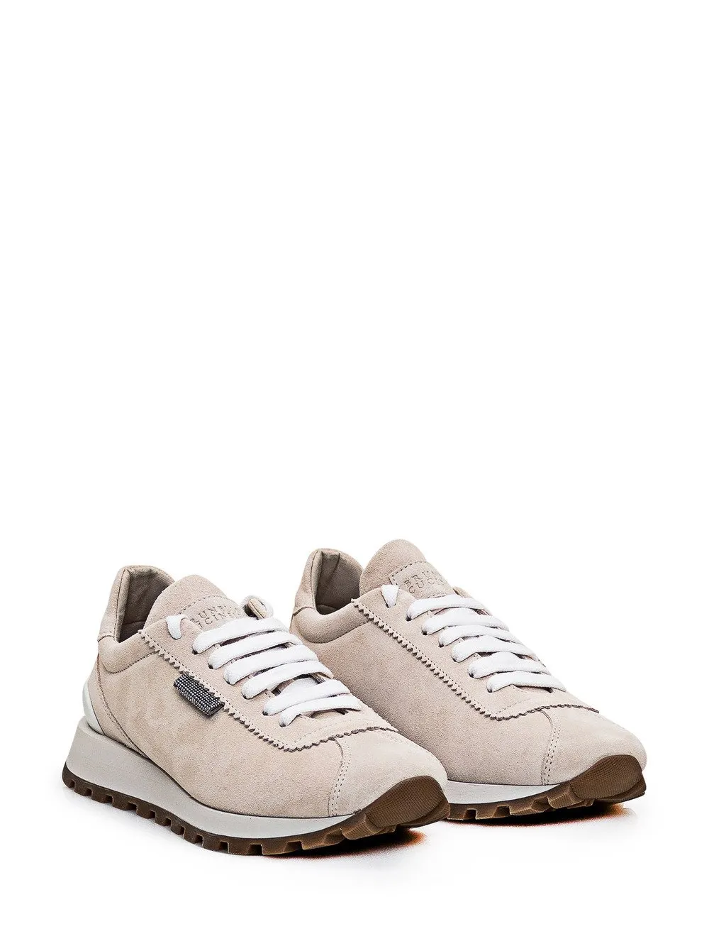 BRUNELLO CUCINELLI Sneaker in Pelle con Shiny Tab  