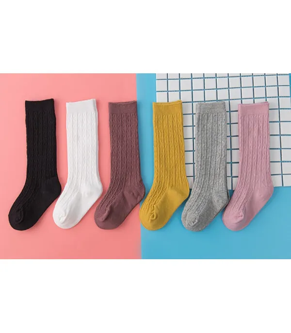 Calzini alti bimba monocolore
