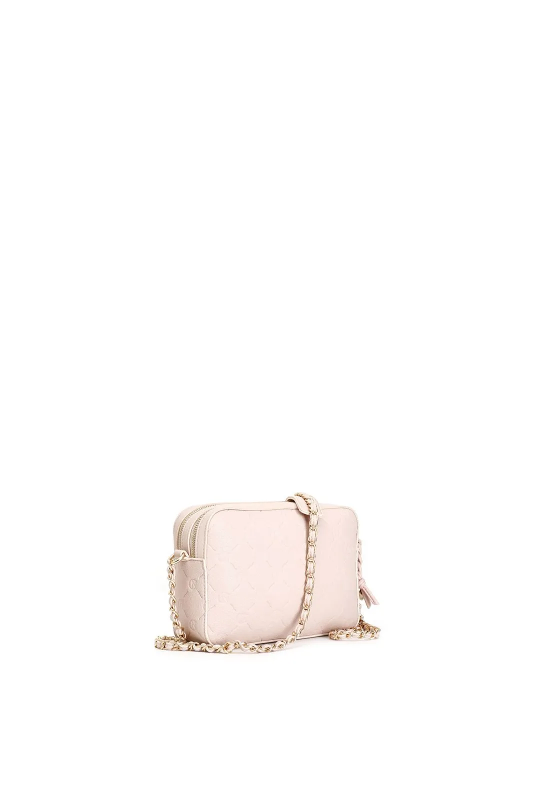 camera bag con logo embossed all over cipria