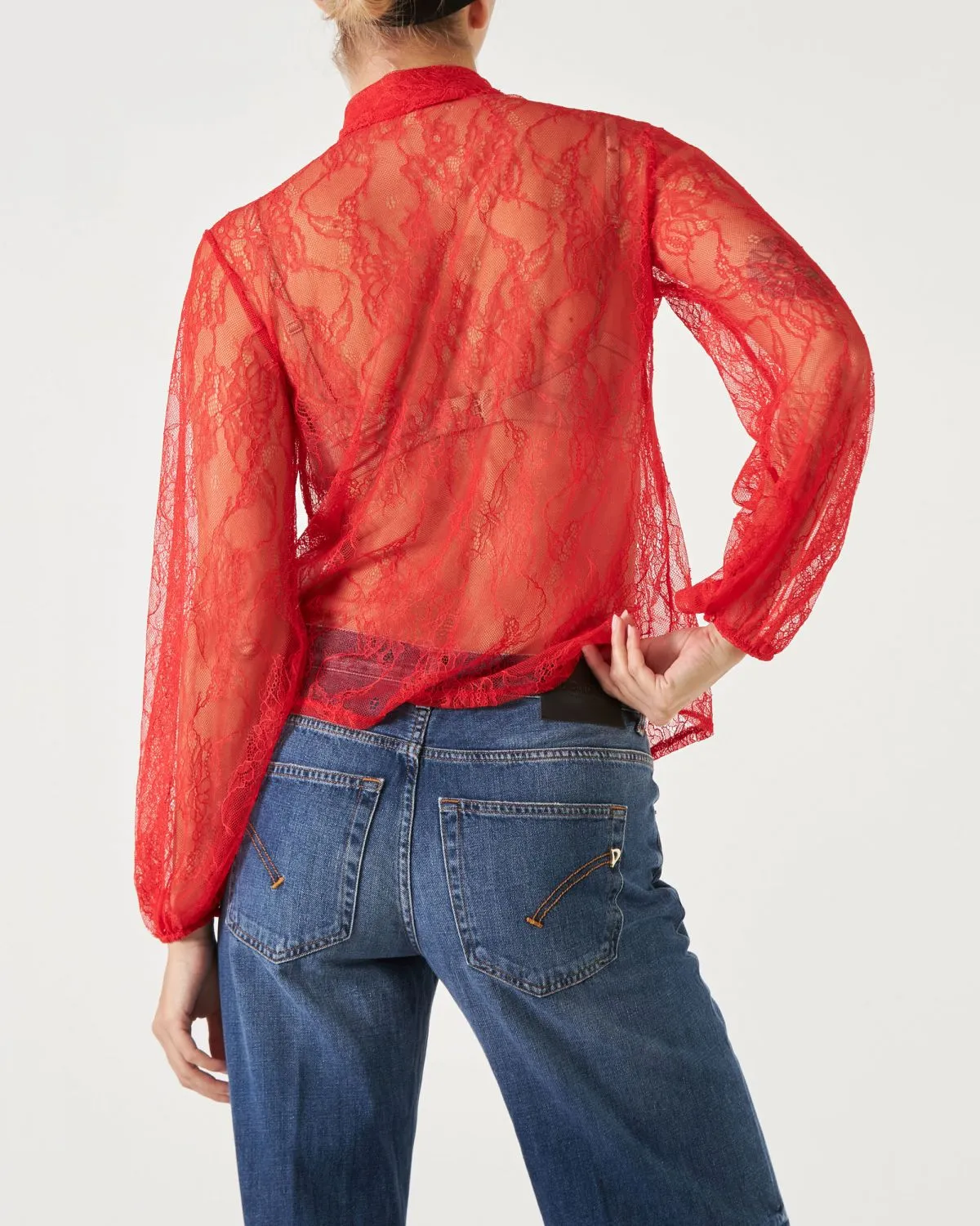 Camicetta in pizzo colore rosso