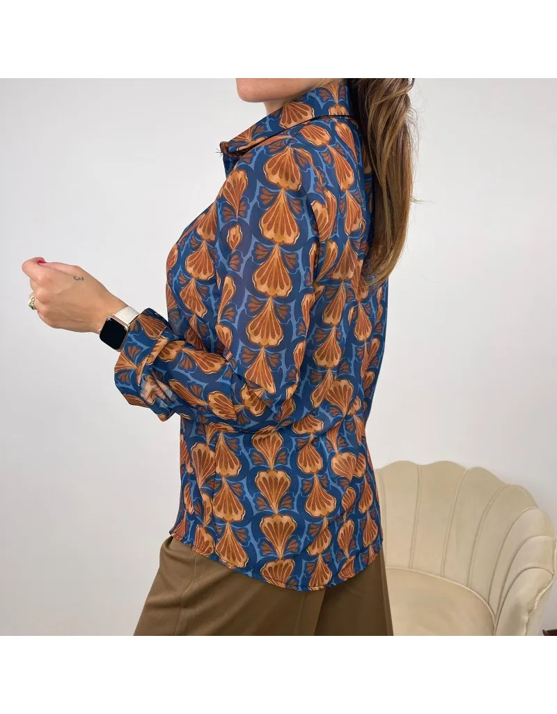 CAMICIA CONCHIGLIE BLU