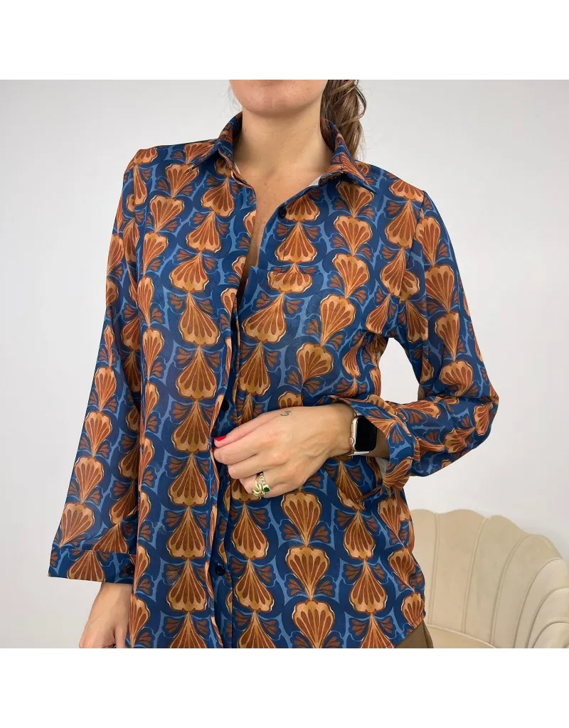 CAMICIA CONCHIGLIE BLU