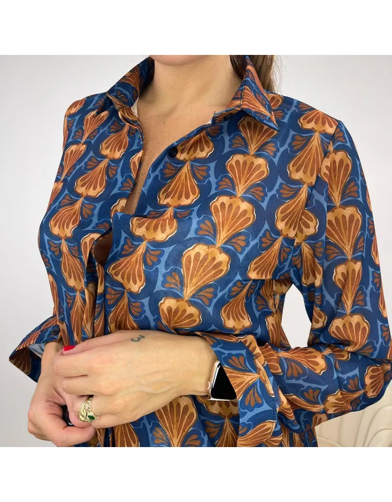 CAMICIA CONCHIGLIE BLU