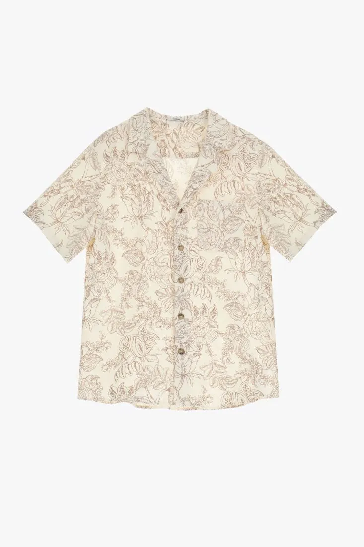 Camicia fantasia floreale con maniche corte
