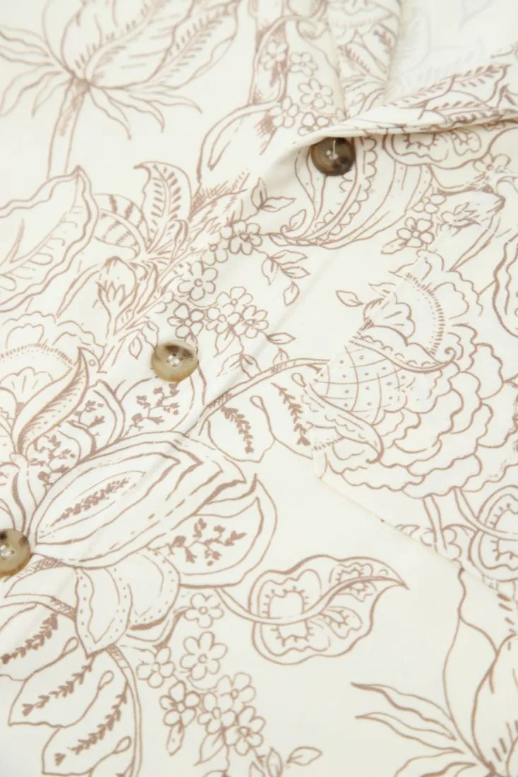 Camicia fantasia floreale con maniche corte