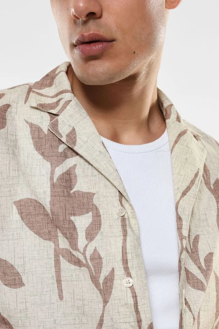 Camicia fantasia floreale in puro cotone