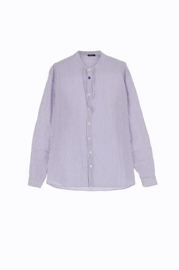 Camicia in cotone a righe con dettaglio fiocco