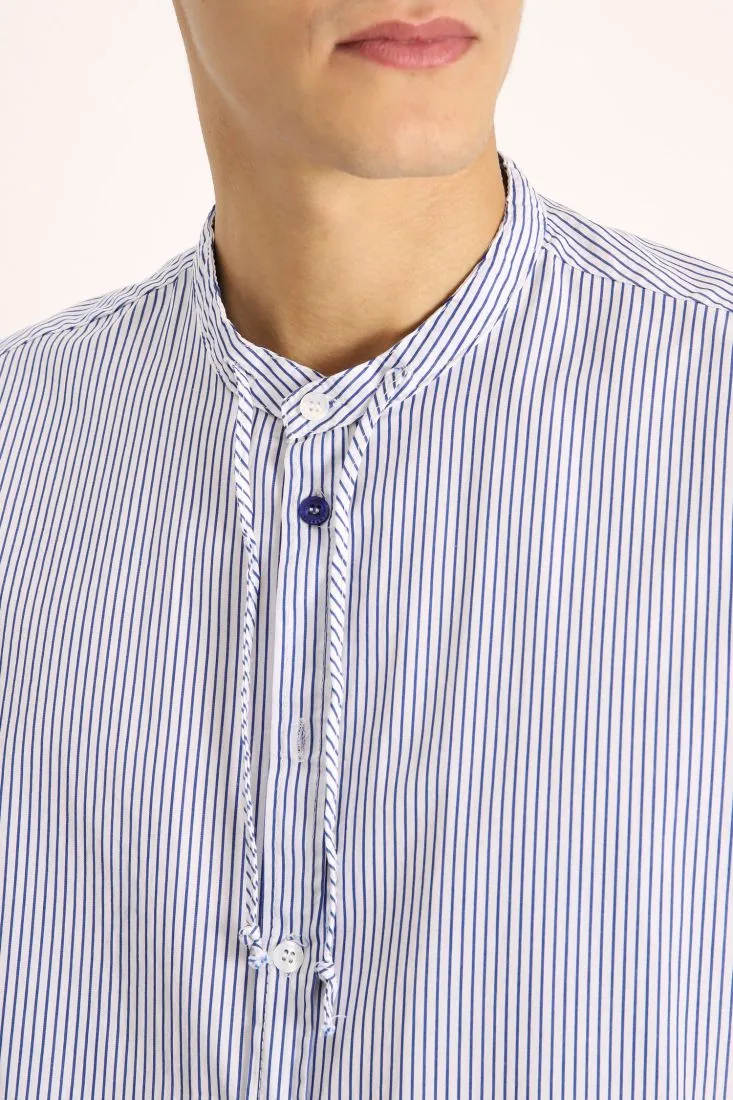 Camicia in cotone a righe con dettaglio fiocco
