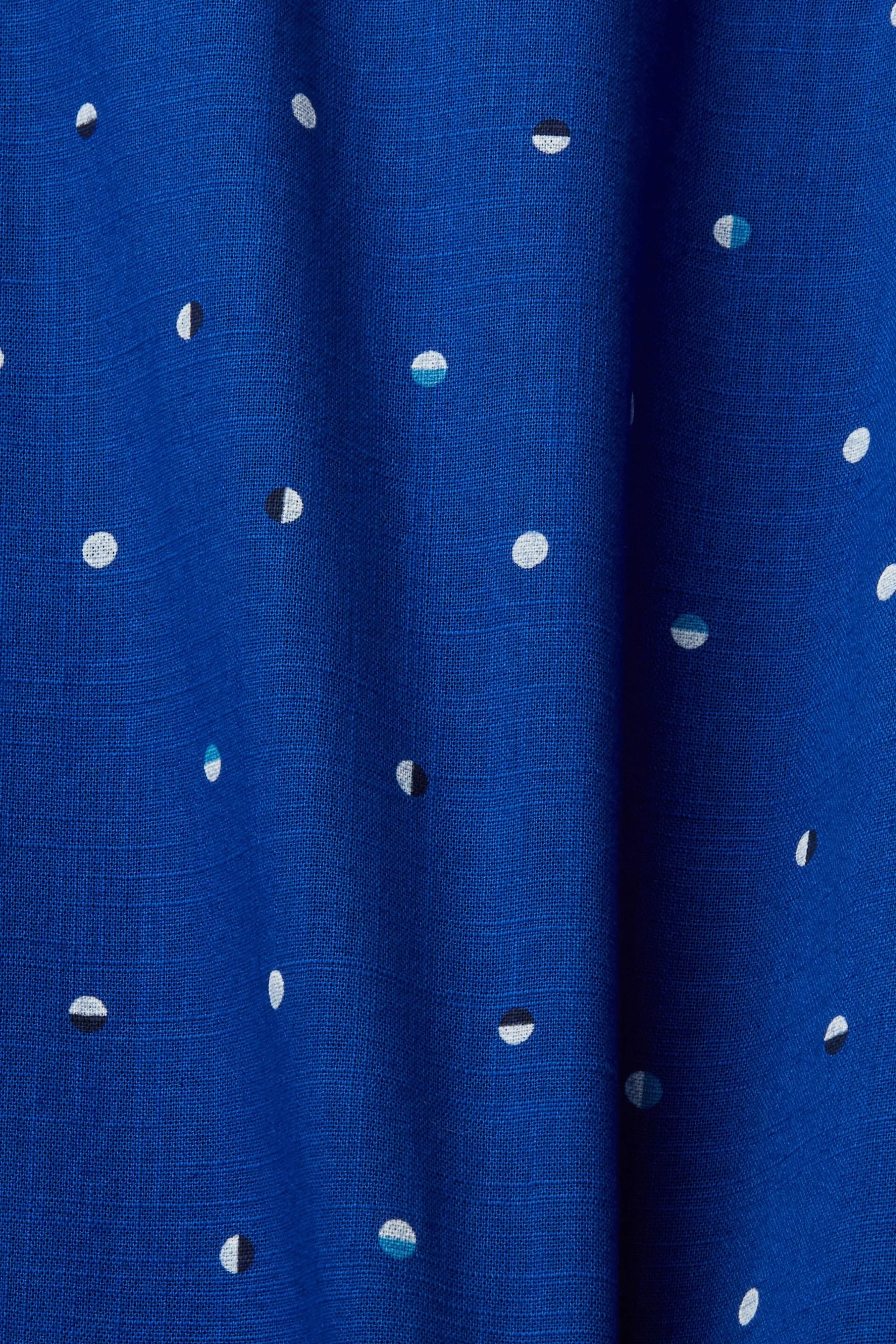 Camicia in cotone fiammato con motivo a pois a forma di luna