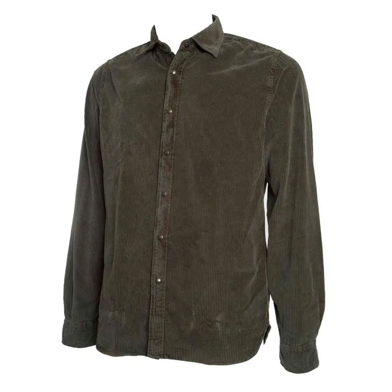 Camicia in velluto a coste tinta unita 