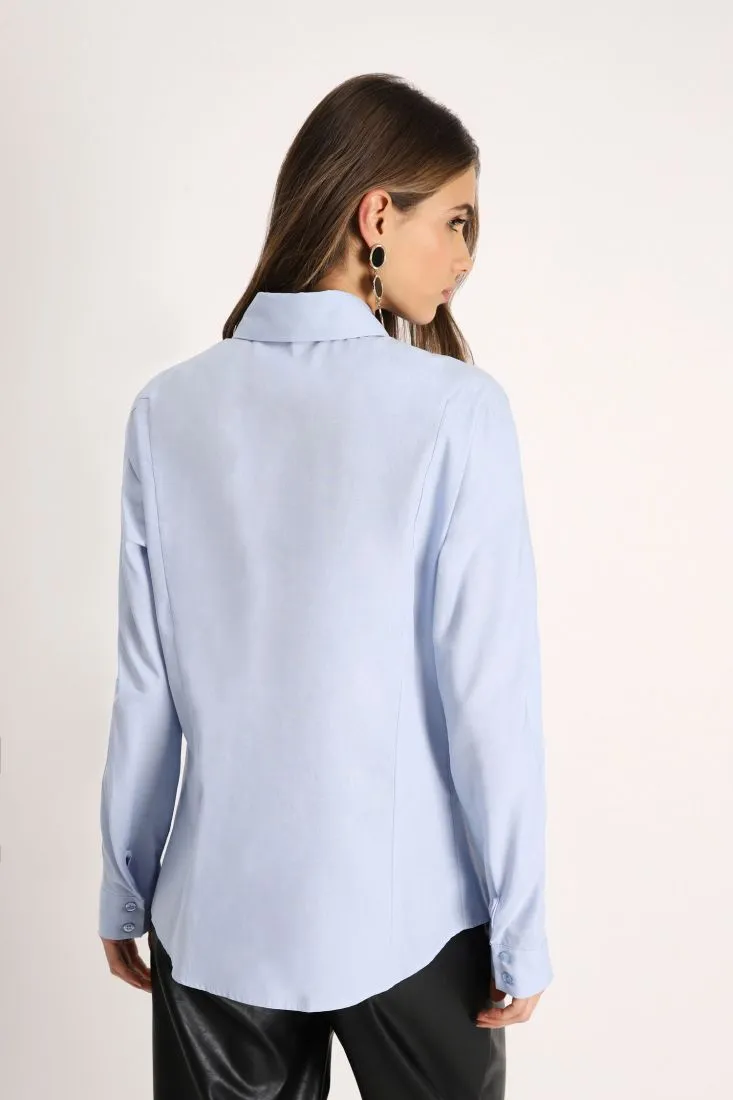Camicia monocolour in puro cotone