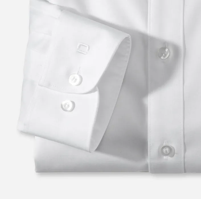 Camicia olymp bianca slim fit cotone twill stretch facile stiro