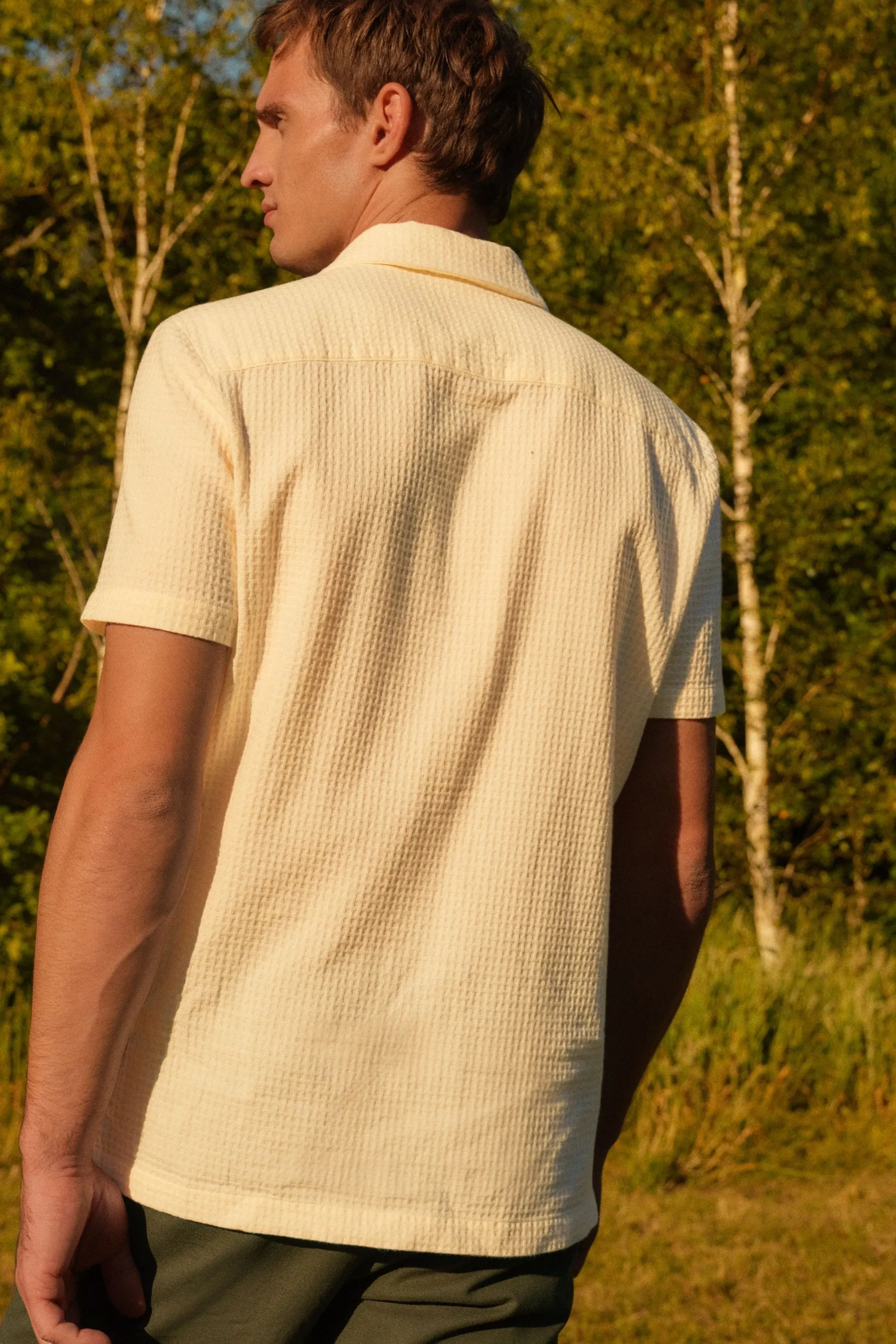Camicia testurizzata a Manica corta