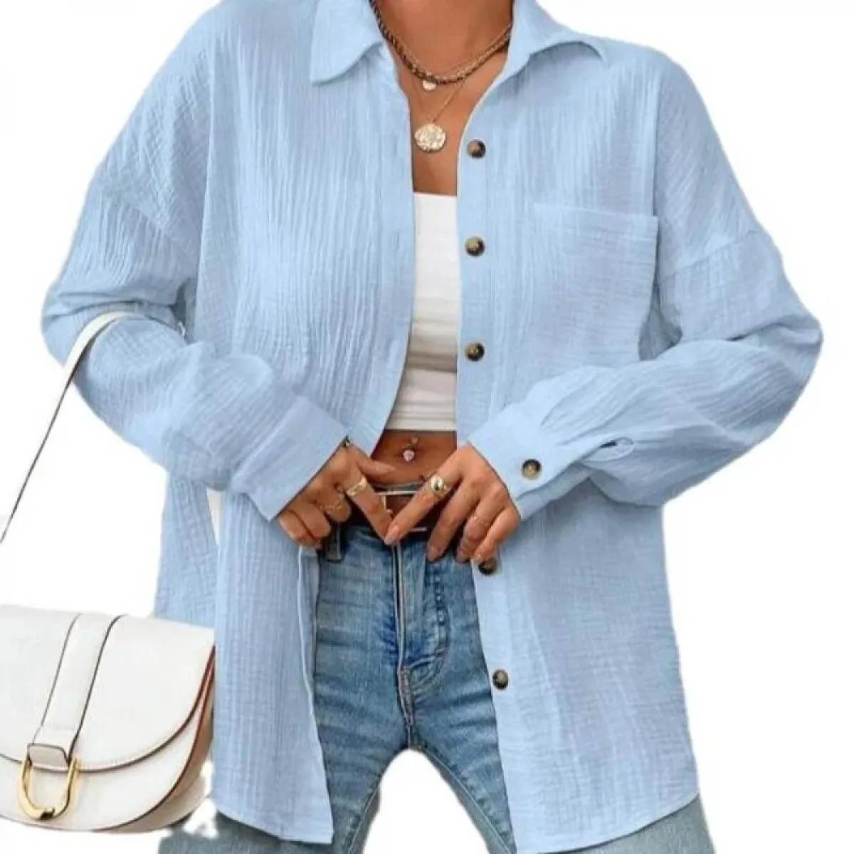 Camicie a maniche lunghe con spalle scoperte Camisas De Mujer da donna autunno 2023 nuove camicie da donna