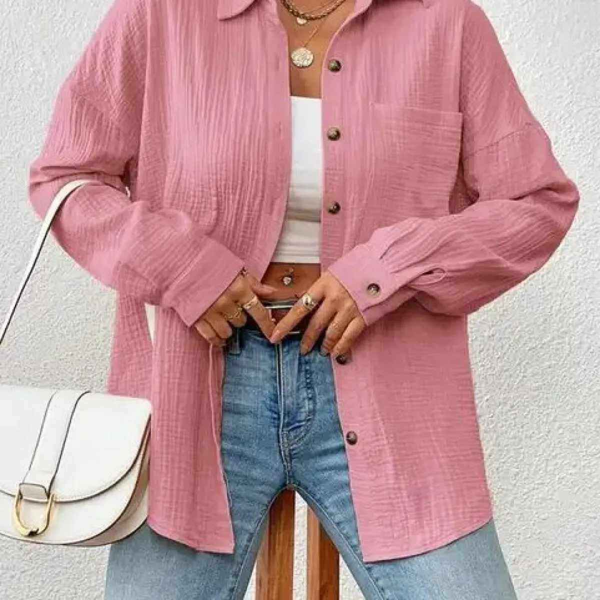 Camicie a maniche lunghe con spalle scoperte Camisas De Mujer da donna autunno 2023 nuove camicie da donna