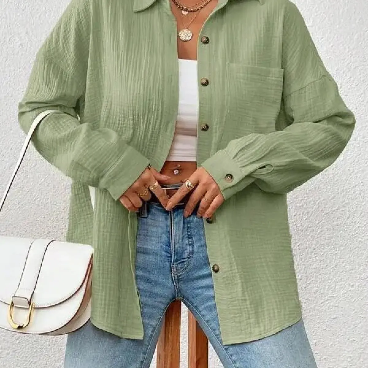 Camicie a maniche lunghe con spalle scoperte Camisas De Mujer da donna autunno 2023 nuove camicie da donna