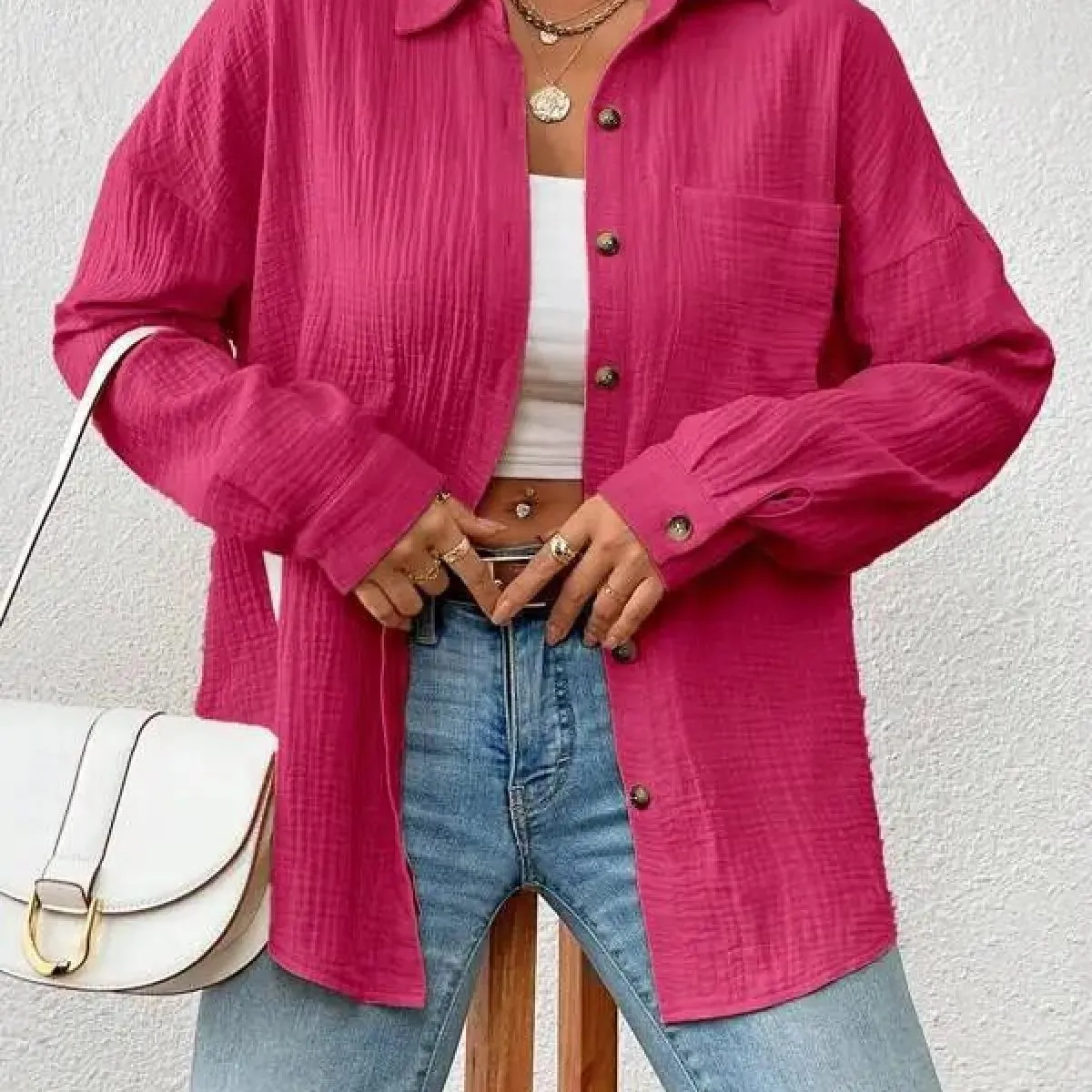 Camicie a maniche lunghe con spalle scoperte Camisas De Mujer da donna autunno 2023 nuove camicie da donna
