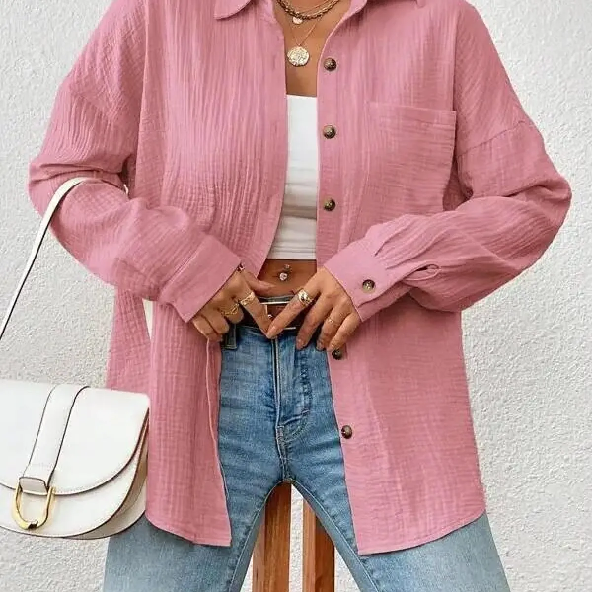 Camicie a maniche lunghe con spalle scoperte Camisas De Mujer da donna autunno 2023 nuove camicie da donna