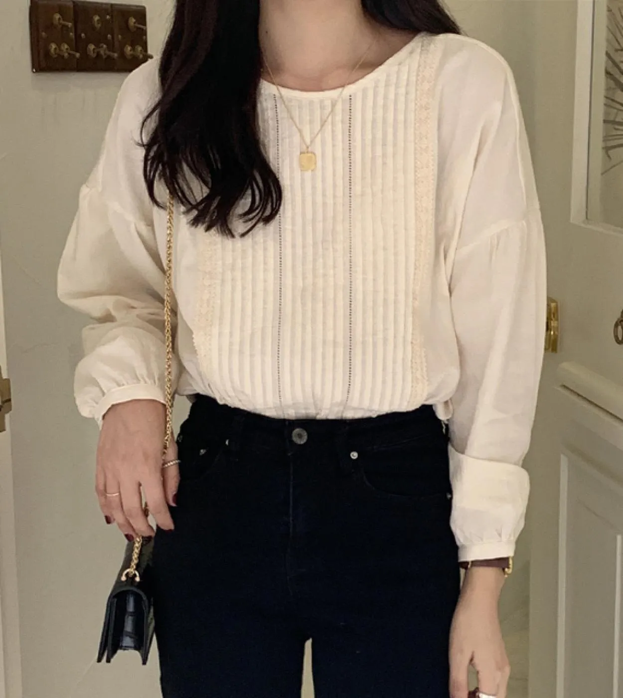 Camicie da donna a maniche lunghe in cotone albicocca pieghettate di grandi dimensioni Camicie da donna eleganti da donna in uff