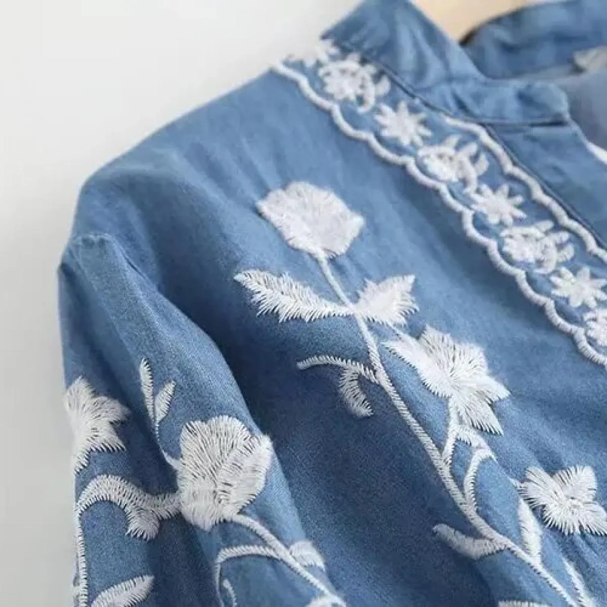 Camisas Camicie cardigan da donna Nuove magliette ricamate Streetwear Camicie vintage Camicie in cotone sciolto Mujer Camicie co