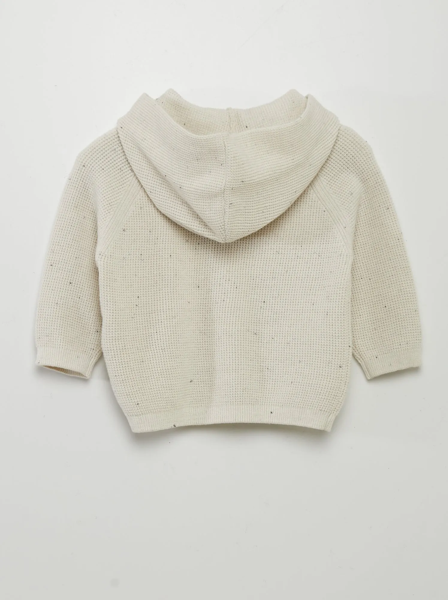 Cardigan con cappuccio lavorato a maglia - BEIGE