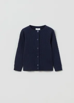 Cardigan con lavorazione a treccia