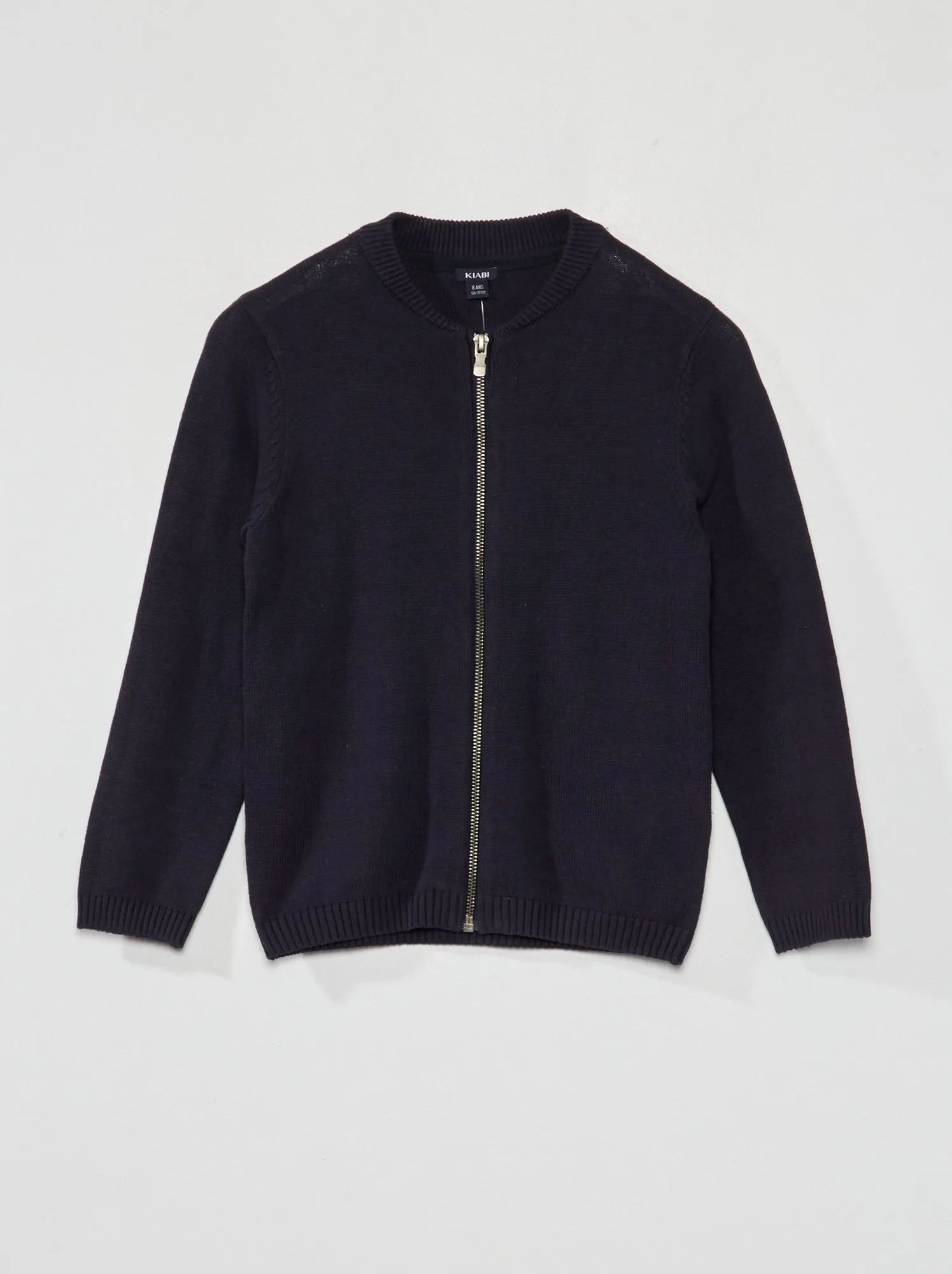 Cardigan con zip in maglia - blu