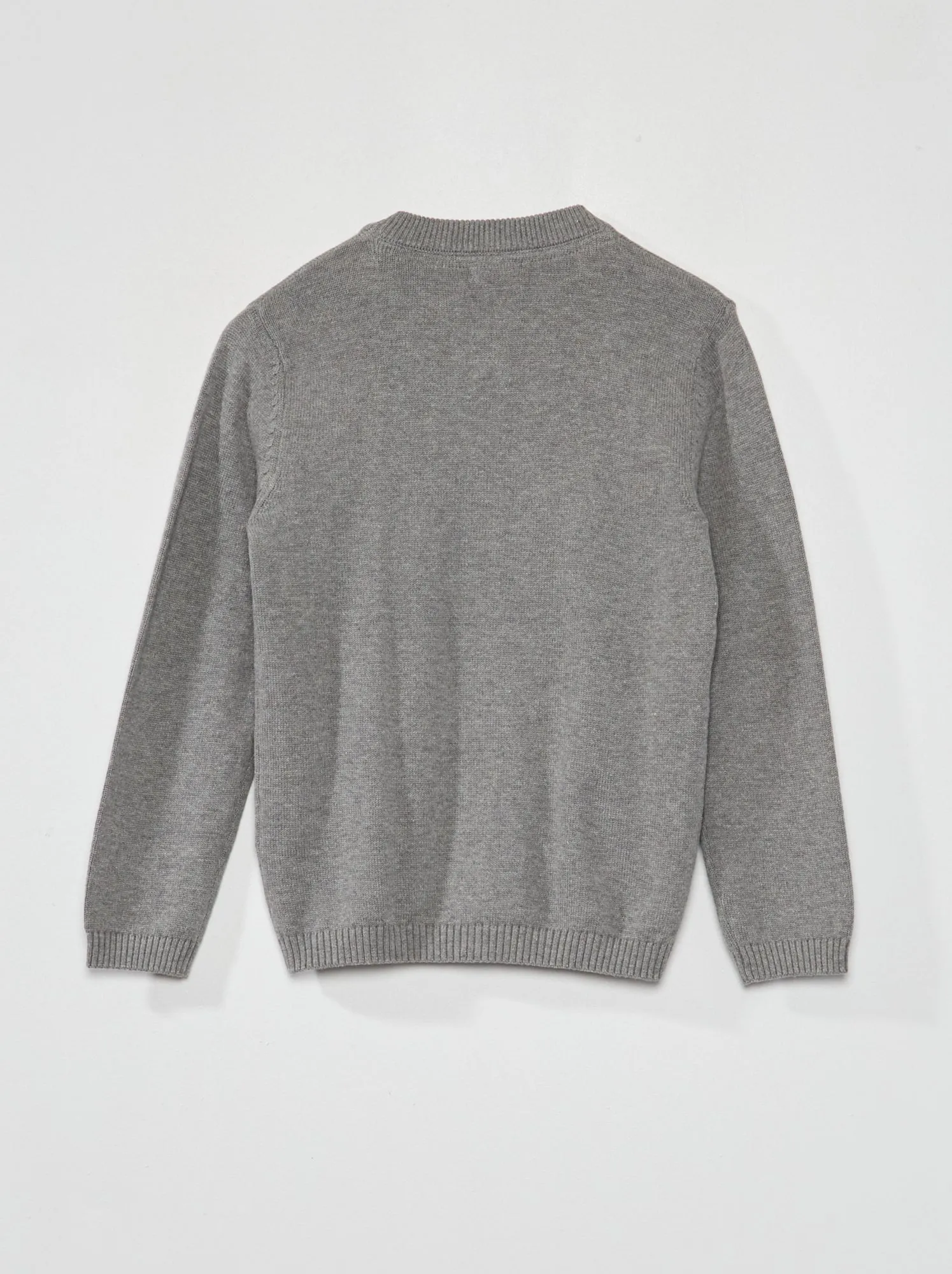 Cardigan con zip in maglia - GRIGIO