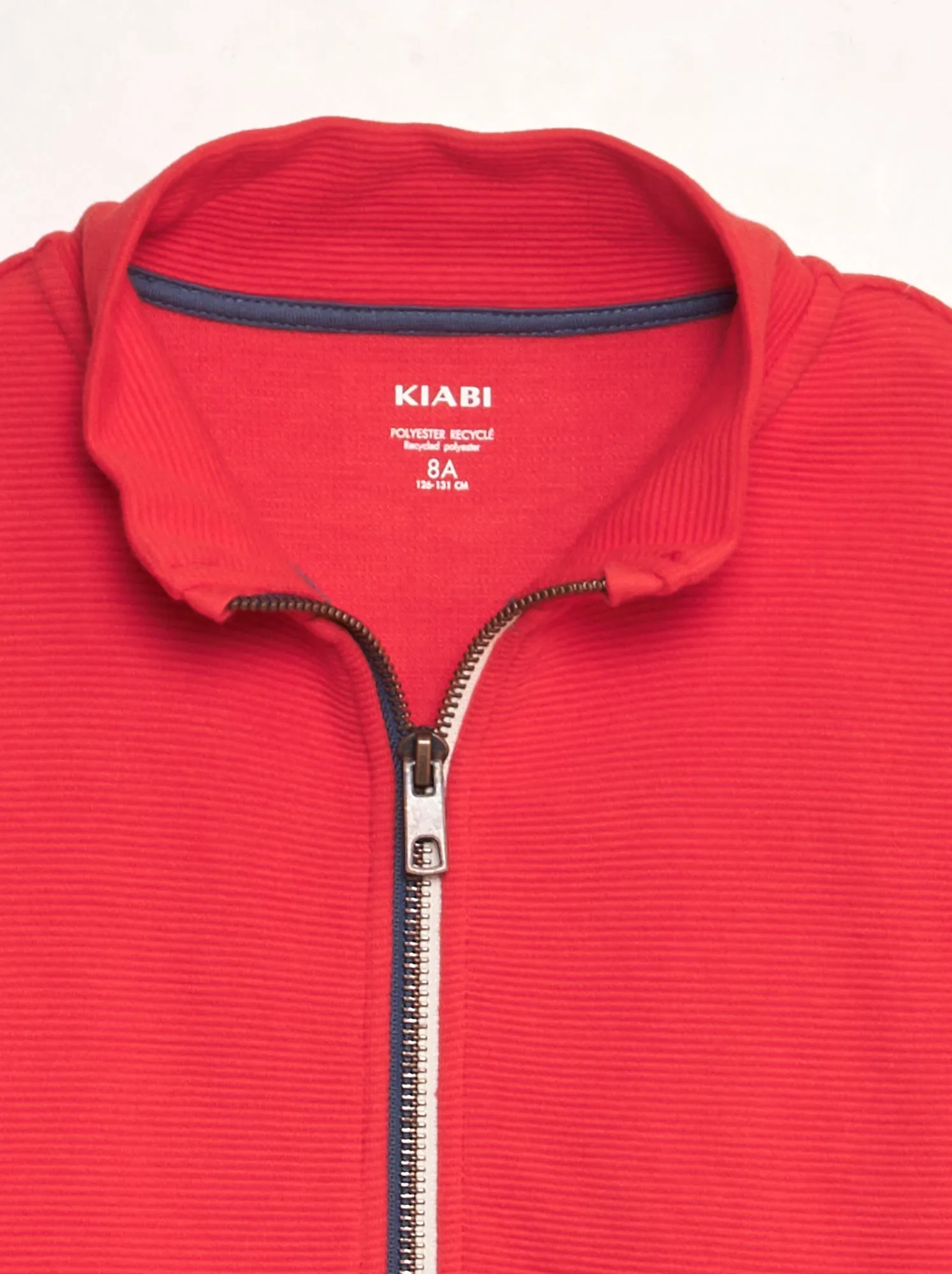 Cardigan con zip in maglia ottoman - ROSSO