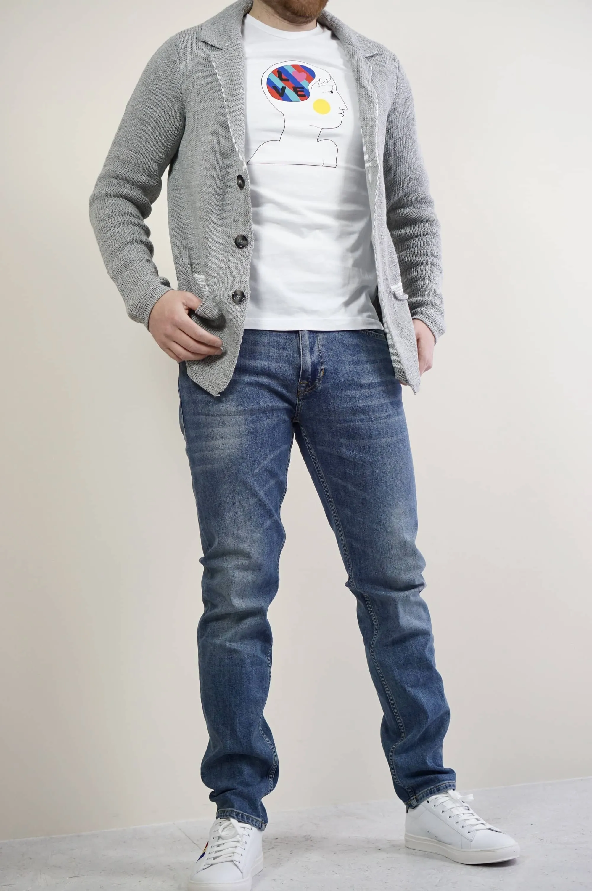Cardigan grigio in cotone | Absolut Joy