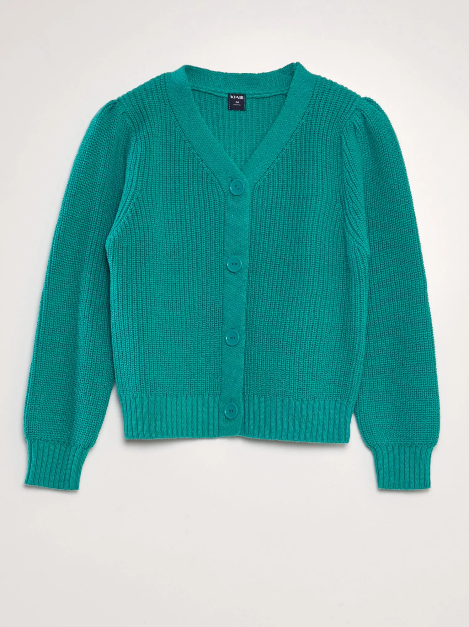 Cardigan in maglia con scollo a V - VERDE