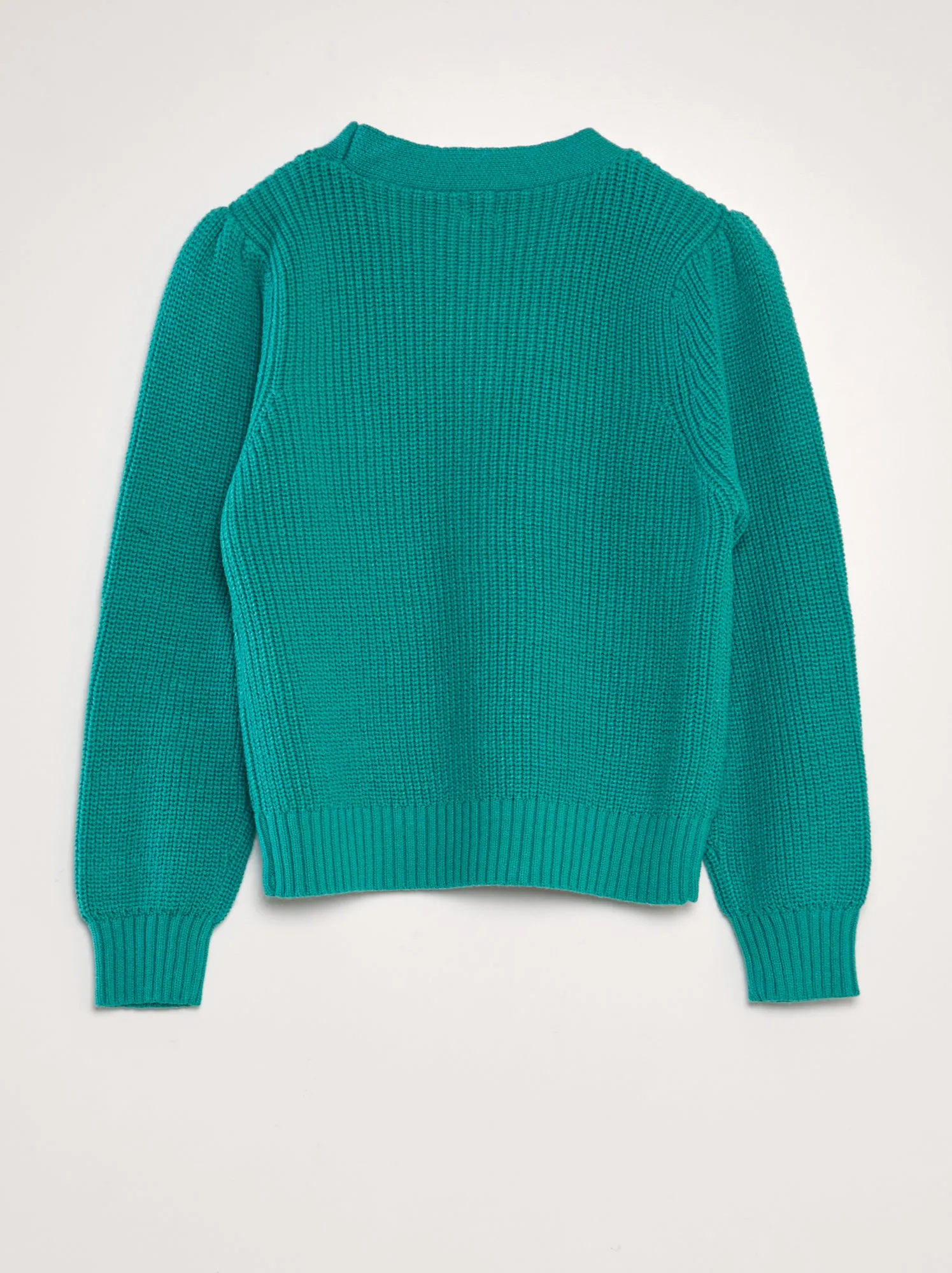Cardigan in maglia con scollo a V - VERDE