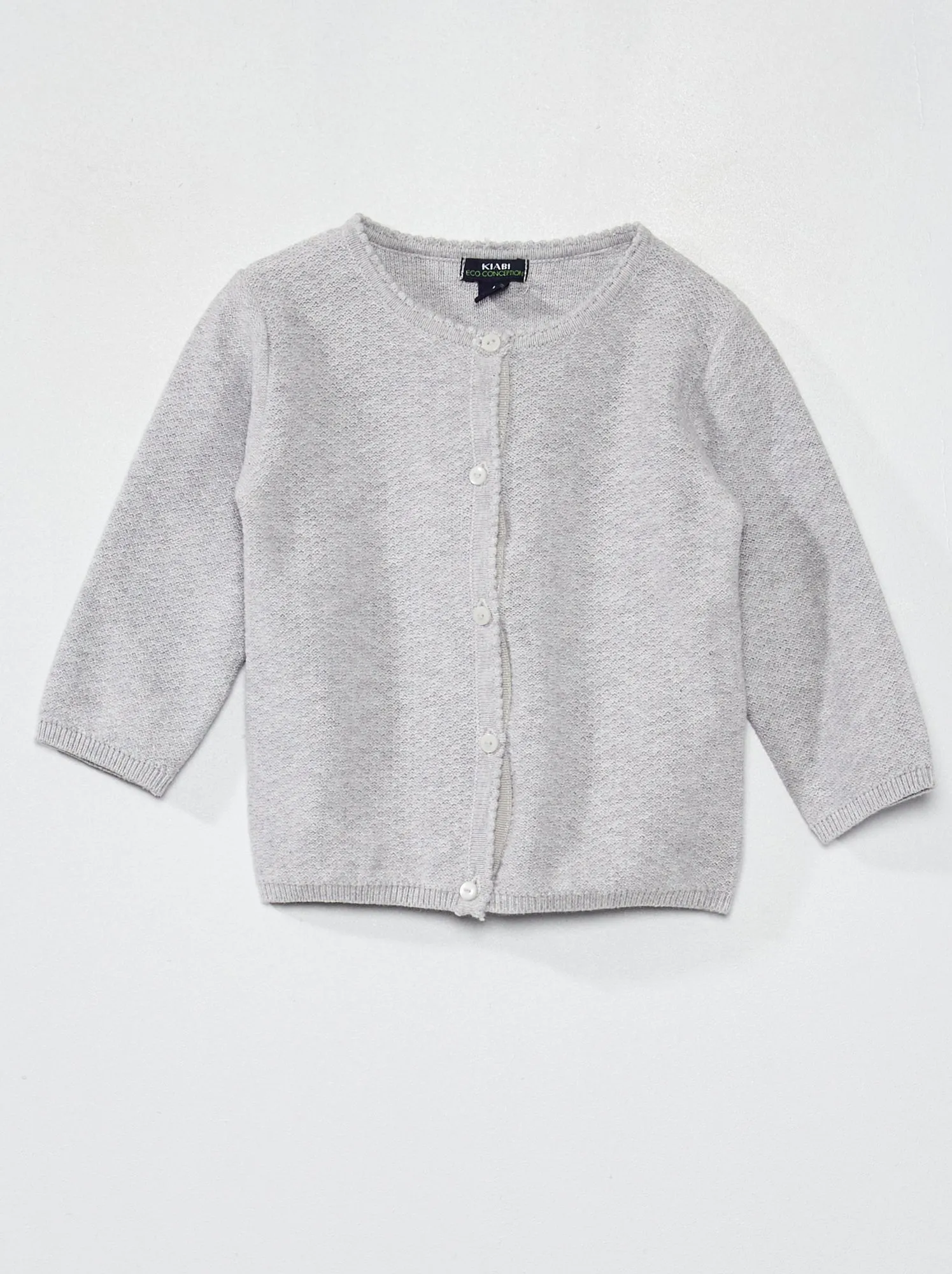 Cardigan in maglia fantasia - GRIGIO