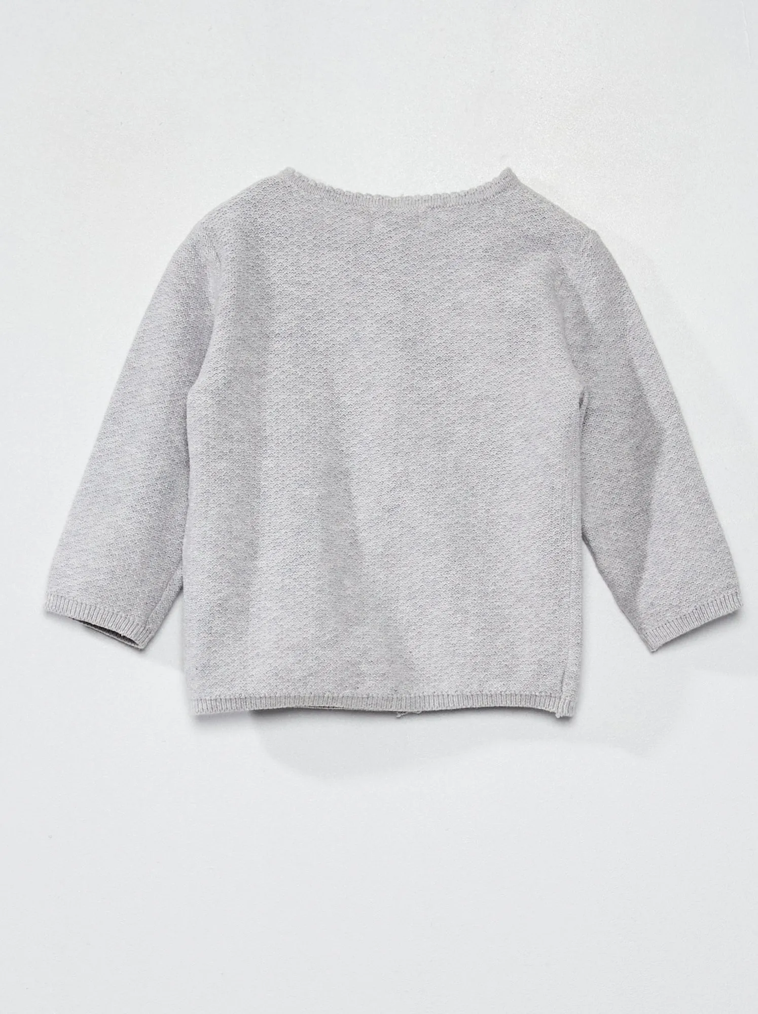 Cardigan in maglia fantasia - GRIGIO